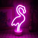 Rosa flamingoförmige Neonlicht, neondekorative Leuchte mit Basis USB/batteriebetriebenes Schild Kinderzimmer Mädchen Schlafzimmer Tisch Weihnachtsfeier gehobene Nachtlicht (rosa Flamingo)