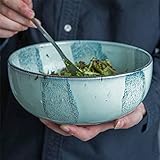 ZW18U Schüsseln Große Salatschüssel Suppe Schüssel Mischschüssel Früchte Ramen Nudelschale Servierschale Kreative Keramik Geschirr 8,5 Zoll Mikrowelle Sichere 3D-Linie Salatschü