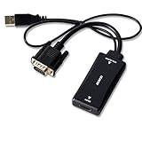 VGA Eingang zu HDMI Ausgang Adapter, BENFEI 1080P Konverter mit Audio Von Computer/Laptop mit VGA zu Fernseher/Monitor mit HDMI-Eingang