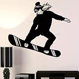 Wandaufkleber, 58 x 65 cm, Snowboard-Poster, Wandaufkleber, bewegliche Wanddekoration, Büro, Kinderzimmer, DIY, PVC, S