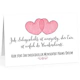 Große Glückwunschkarte zur Hochzeit XXL (A4) PERSONALISIERT - 2 Herzen - mit Umschlag/Edle Design Klappkarte/Hochzeitskarte/Glückwunsch/Ehepaar/Extra groß für viele U