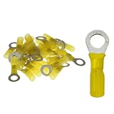 25 Ringkabelschuhe M8 8,4mm gelb mit Schrumpfschlauch 4,0 bis 6,0 mm²