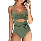 Bikini Damen Set,Damen-Bikini mit hoher Taille, Retro-Badeanzug,Bademode, Bauchkontrolle,Sommer Strand BH Bikini Set Damen Bademode Push Up Bikini Set Elegant Zweiteilige Badeanzug Retro Bikini D