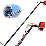 CARLAMPCR Teleskop-Fensterreiniger, Photovoltaik-Reiniger, Teleskop-Teleskopstangen-Reinigungsbürstenausrüstung, 3.6-11M Teleskopstangen für Solaranlagen und Fenster,18FT/5.4M
