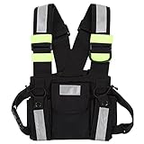 FOLOSAFENAR Brustgurt Front Pack, Modische Walkie-Talkie Weste Verstellbare Schulter zum Überleben Wandern, Radfahren zum Wandern zum Radfahren fü