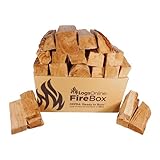 Holzscheite für Feuerstelle, 20 kg / 60 l Brennholz für Pizzaöfen, Kamin, Grill, ofengetrocknetes Hartholz unter 20 % Feuchtigkeit 25 cm Brennfertig