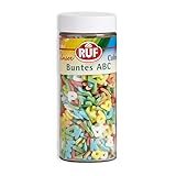 RUF ABC-Dekor, 9er-Pack buntes Streudekor Buchstaben zum Dekorieren, essbare Kuchen-Verzierung für Kinder-Geburtstag und Co., Torten-Deko, 9 x 45g
