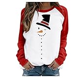 ROERDTRY Weihnachten Pullover Damen Weihnachtspullover Damen Lustig Christmas Pullover Weihnachtspulli Weihnachten Pulli Sweatshirt Strickpullover Weihnachtspulli Weihnachten Frauen Lässige Ob