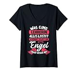 Damen Lehrerin Engel Schule Pädagogin Lustiges Klassenlehrerin T-Shirt mit V