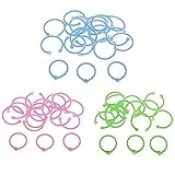 96 Stück Plastik Loseblatt Ring, Mehrfarbige Binder Ringe, Geeignet für Loseblattpapier, Farbe, Bindering, Kunststoff, Buchring, Flexibel für Karten, Dokumente, 3 Farb