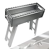 Schaschlik Grill TMG700 | Qualitätsprodukt aus Deutschland | 100 % aus Edelstahl (witterungsfest) | 2,5 mm Materialstärke (hitzebeständig) | Grillfläche für 14 Spieß