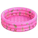 Aufblasbares Schwimmbad Tragbare Runde Sommer Paddelbadewanne für Baby Pink 130x40