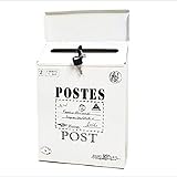 NC Wandmontierter abschließbarer Briefkasten Wandmontierter Antiker amerikanischer Retro-Postkartenkasten Mehrzweckbriefkasten Regendichter Mehrfarbiger Briefkasten Briefkasten Paketkasten Drop Box