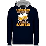 Shirtracer Kompatibel mit Oktoberfest Trachtenshirt Herren - Lederhosn verkauft um Heute Hier zu Saufen - Bierkrug - XXL - Navy Blau/Grau meliert - JH003_Hoodie_Unisex - JH003 - Hoodie zweifarbig