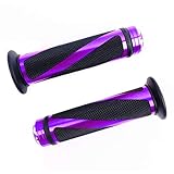 SFONIA 2pcs Motorrad Hand Griffe Lenkergriffe 22MM 7/8' Anti-Rutsch-Gummi Gasgriff Motorrad Universal für Motorrad-Roller Quad Cruiser Offroad (Lila)