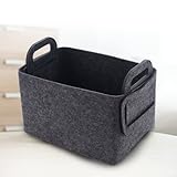 YYWL Holzkorb für Kaminholz Groß Geflochten Holzkorb Geflochten Eckig mit Henkel Log Korb für Zeitungen Korb Zeitschriftenständer,35x21x24