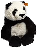 Steiff 75643 Soft Cuddly Friends Ming Panda-20 cm-Kuscheltier für Kinder – kuschelig & weich-waschbar (075643), weiß/schw