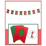 Super-sports Weihnachtswimpelstoff, 9 Arten Von Weihnachtswimpelbannern Weihnachtsschmuck Filz Pull Flags Weihnachtsmann Elch Weihnachtsstrümpfe Weihnachtsbaum Englische Buchstaben Wimp