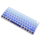 ProElife Ultradünne Tastaturabdeckung für 2021 iMac 24 Zoll M1 Chip Magic Keyboard 2 mit Touch ID oder Sperrtaste A2449 A2450 Zubehör Soft Silikon Protector (Ombre Blue)