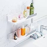 YOHOM Klebstoff Weiß Schwimmende Regale Badezimmer Wand Organizer Duschablage Kein Bohren Display Ledge Regal Rack für Wohnkultur 2 STÜCKE