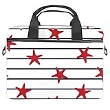 Laptoptasche Umhängetasche für Damen Herren Handtasche 14 Zoll Laptoptasche Messenger Bag Rosa Blau Einhörner Stern Rosa Hintergrund, Multicolor 08