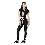 Pitashe Damen Bekleidungsset Sport Freizeit Pullover Hose Set Frühling 2 Teilig Samt Bauchweg Jacke Freizeithose Einfarbig