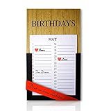 ELAFI® Geburtstagskalender jahresunabhängig 2021 | Ewiger Wandkalender für Geburtstage im Vintage Retro & Shabby Chic Stil | Wanddeko Premium H