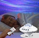 Koicaxy LED-Sternenhimmel Projektor, Aurora Lichtprojektor Lampe mit Fernbedienung und Bluetooth Musikplayer, Galaxie Projektor Nachtlicht Partylicht Dekorationslicht für Baby Kinder Erw