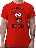 Karneval & Fasching Kostüm Outfit - Ich tu nix. Ich Will nur Kekse! - schwarz - XL - Rot - t Shirt lustig Herren - L190 - Tshirt Herren und Männer T-S