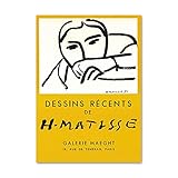 UHYGT Henri Matisse Poster Vintage Woman Portrait Leinwand Wandkunst Abstrakte Pflanzenmalerei und Drucke modernes Bild Wohnzimmer Dekor 40x60cmx1 Kein R