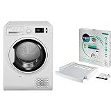 Bauknecht T Pure M11 82WK DE Wärmepumpentrockner/A++ / 8 kg/ActiveCare-Technologie & wpro SKS101 - Waschmaschinenzubehör/Trocknerzubehör/Verbindungsrahmen m. Ablage 60x60