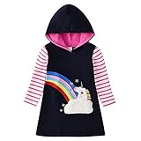 VIKITA Mädchen Baumwolle Langarm Streifen Tiere T-Shirt Kleid EINWEG SMK7120 5T
