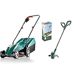 Bosch Rasenmäher Rotak 32 (1200 W, Schnittbreite: 32 cm, im Karton) & mmer EasyGrassCut 23 (280 Watt, Schnittkreisdurchmesser 23 cm, in Kartonverpackung)