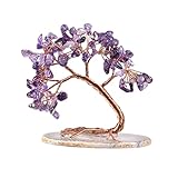 lahomia Rosenquarz Edelstein Baum Feng Shui Glück Glück Home Decor Reichtum Leben Natürliche Verzierung Kupfer Bonsai Baum für Haus Hochzeit Wohnzimmer Schlaf - L