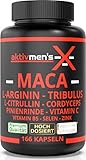 aktivmen's MACA SCHWARZ - erlebe was Spaß macht! 166 Kapseln hochdosiert - Maca + L-Arginin, L-Citrullin, Cordyceps, Tribulus, Pinienrinden Extrakt, Selen, Vitamin C + B5, Zink, 1 Dose (1x135,6g)