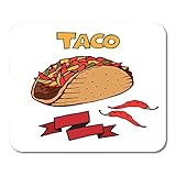 Mauspad Clip Taco Beef Burrito Cartoon Childish Chili Farbe Küche Mousepad für Notebooks, Desktop-Computer Mausmatten, Bü