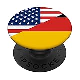 USA und Deutschland geteilte Flagge | Deutschland Amerikanische Flagge PopSockets mit austauschbarem PopGrip