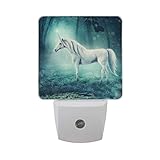 Weißes Einhorn Automatisches LED-Nachtlicht Dämmerung bis Morgendämmerung LED-Senor-Beleuchtung, Einsteck-Lampe, für Schlafzimmer, Babys, Kinder, Kinderzimmer, Treppe, F