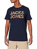 JACK & JONES Herren JJSOLDIER Logo Tee SS Crew Neck T-Shirt, Navy Blazer/Fit:REG, M