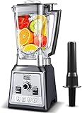 Standmixer Smoothie Maker, AMZCHEF 2000W Smoothie Blender, Standmixer Hochleistung(25,000 U/min,4 Vorprogramme,2L BPA Free Behälter,8-Klingen-Edelstahlmesser,Stößel,mit Rezeptbuch)[Energieklasse A+++]