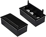 Einbausteckdose mit USB (3er Schuko+ 2x USB/schwarz) Tischsteckdose Stromdose Steckdose Schreibtisch Energ