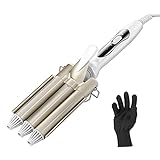 Wirhaut welleneisen für haare, 3 Fässer lockenstab dicke locken mit einstellbarer Temperatur (0 ° C-180 ° C-210 ° C), 10 Sekunden PTC schnelle H