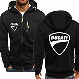 XVBMDS Herren Hoodie Sportswear für Ducati Printing Tops Brust Vertikaler Reißverschluss Jacke Casual Hoodie Geschenk-B||2XL