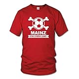 shirtloge - Mainz - EIN Leben Lang - Fan T-Shirt - Rot - Größe L