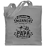 Shirtracer Vatertagsgeschenk Papa - Großartige Männer werden zum Papa befördert schwarz - Unisize - Hellgrau - Geschenk - WM101 - Stoffbeutel aus Baumwolle Jutebeutel lange Henk