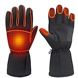 Batterie-beheizte Handschuhe, wasserdichte Touchscreen-Vollfinger-Handschuhe, konstante Temperatur, Thermo-Handschuhe für Winter, Skifahren, Radfahren, Snowb