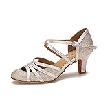 Geschlossene Zehenpartie für Ballsaal, Tanzschuhe für Damen, Lateinamerikanisch, Salsa, Soziale Hochzeit, Indoor-Tanzschuhe, Tanzschuhe, 6,3 cm, 3,8 cm Absätze YT09, Nude-6,3 cm Absatz, 41 EU