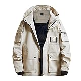 BAOFU8 Herren Kapuzen Winterjacke übergangsjacke Sweatjacke Wasserdicht & Winddicht Regenjacke Softshelljacke Oversize Motorradjack Bomberjacke Vintage Jacke Outdoor C