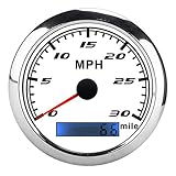 Surebuy MPH-Geschwindigkeitsmesser, GPS-Geschwindigkeitsmesser IP67 wasserdicht staubdicht hohe Empfindlichkeit für Marineboot-Auto-LKW(Weiß)