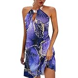 Partykleid Frauen Casual Lange Partykleider Cocktailkleid Ärmellos Kleid Mit Schulterfreien Sommerkleid Damen Lang Boho Mischfarbe Drucken Tank Kleid Schultern Kleider Strandkleider Für D